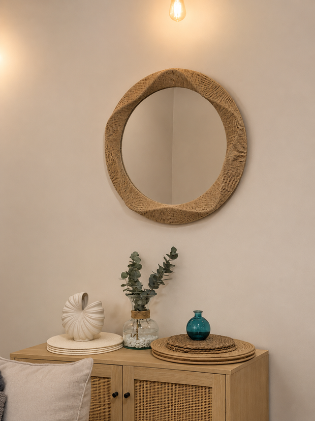 Espejo Rattan Circular