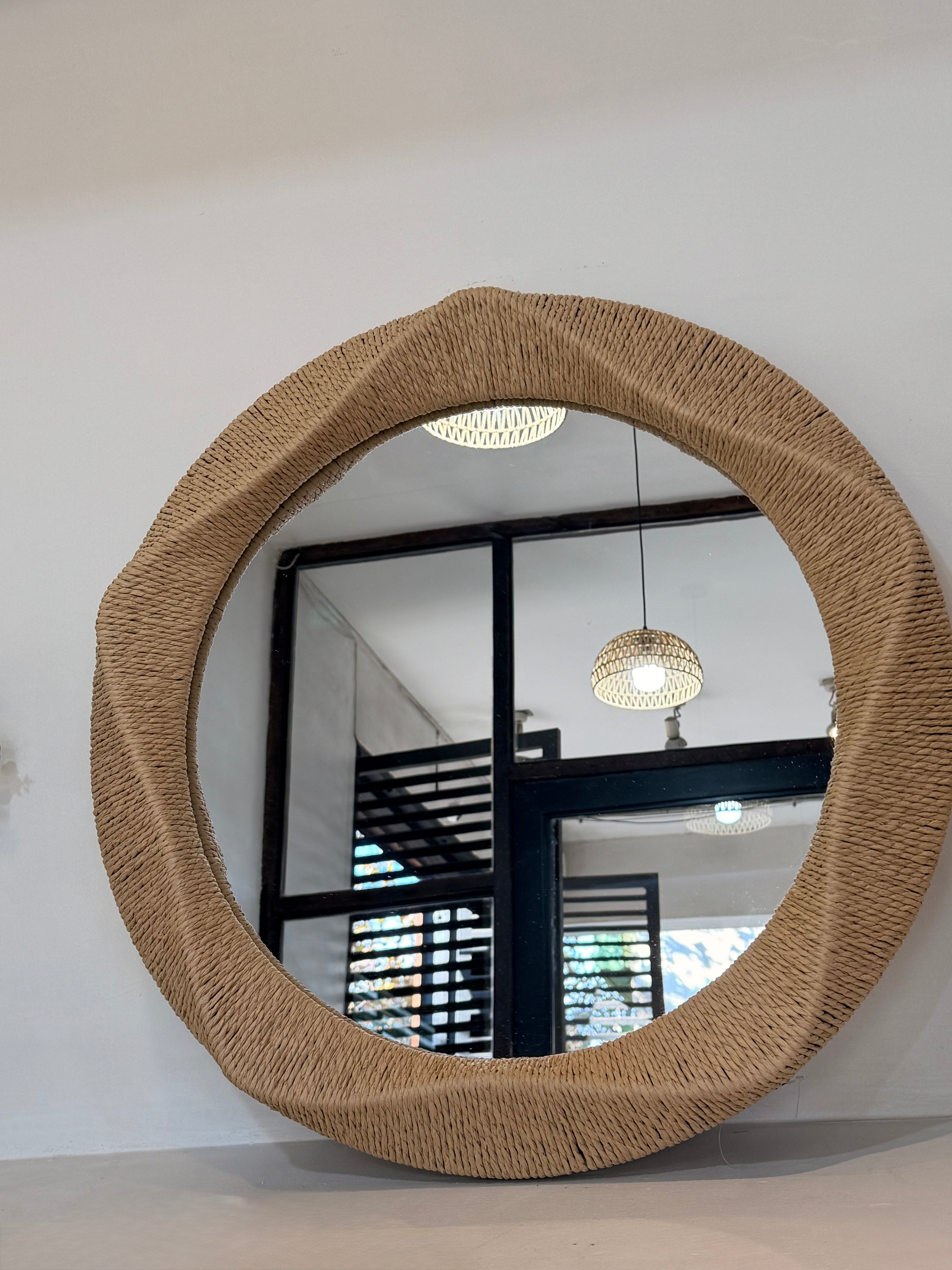 Espejo Rattan Circular