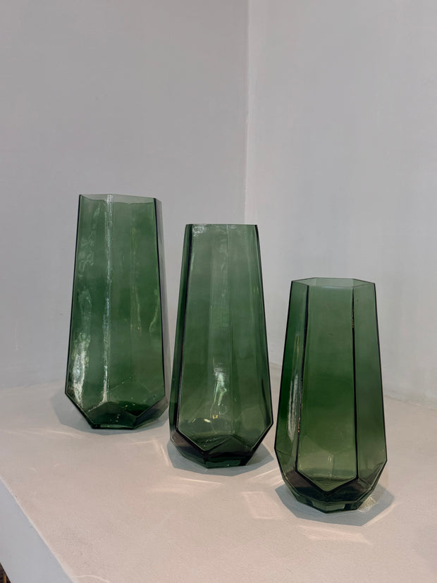 Jarrón Hexagonal Verde